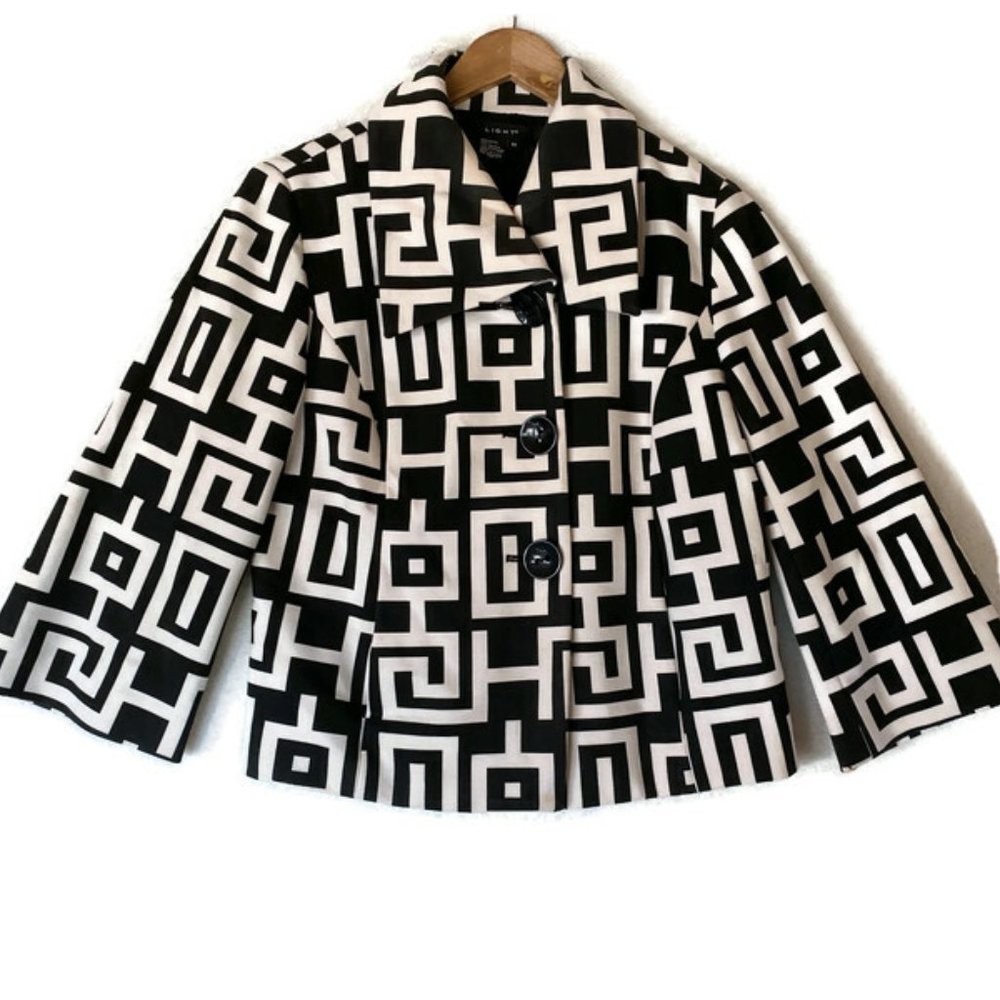 Light geometric print blazer Womens size M